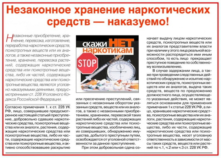 Месячник антинаркотической направленности.